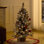 3FT Pre-Lit Artificial Mini Christmas Tree With 70 LED Lights And Battery Operated, Burlap Base, Decorations For Front Door Gate Wall Xmas Party