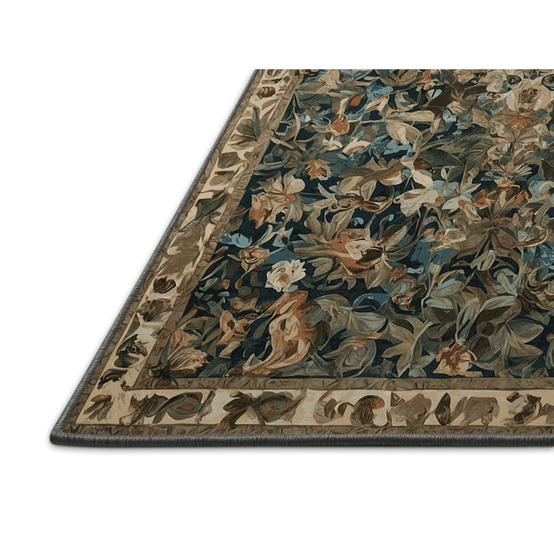 Tapis brun soyeux et moelleux, Rond 5 pi