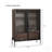 Freestanding Display Cabinet With 2 Drawers, Glass Doors, 4-Tier Adjustable Shelves, And LED Light For Modern Living Spaces-1751357895