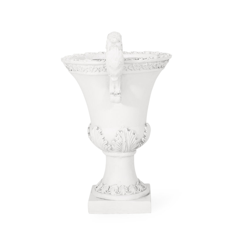 Antique White Plant Urn - Lightweight Concrete, Stylish Roman Design, For All Kinds Of Plants, Drainage Feature, , No Assembly Necessary Garden Planter White, Magnesium Oxide Material, Inspired