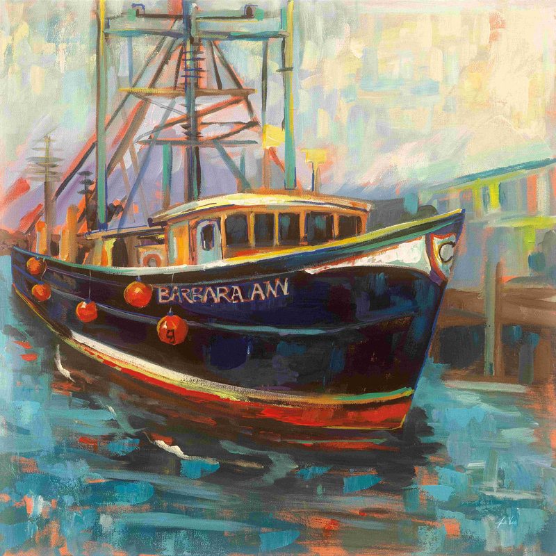«Barbara Ann» par Jeanette Vertentes - peinture sur toile tendue, H 12 po x l 12 po, Non, Toile tendue