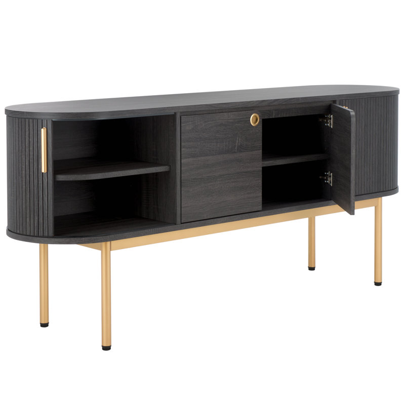 Oduvaldo 70.9" W TV Stand with Adjustable Shelves, Gray