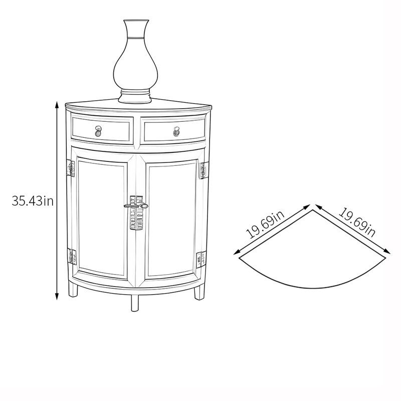Penick, Noyer, H 35,43 po x l 19,69 po x P 19,69 po