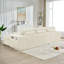 Compression Modular Corduroy Sectional Sofa with Headrest Pillows, Cup Holders & Side Storage Pockets-641731540