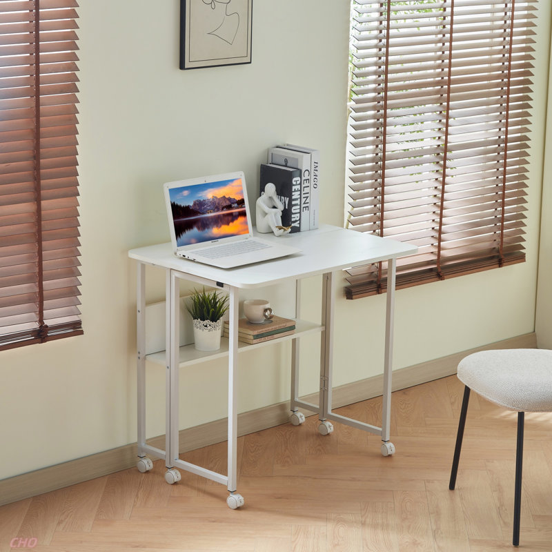 Folding Desk Small Foldable Desk For Small Space, 31.5 Inches Writing Computer Desk In Study, Home Office Foldable Office Desk For Bedroom 80*58