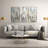 22X42 S/3 Abstract Canvas, Multi On Gold Frame