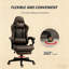 Fauteuil de jeu Office, fauteuil inclinable pivotant à haut dossier avec repose-pieds