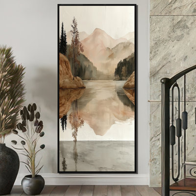 Gimondo la vallée de l'automne des montagnes au bord du lac - montagnes, art mural