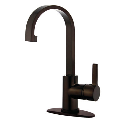 Kingston Brass Continental Single-Handle 1-Hole Deck Mount Bathroom Faucet with Push Pop-Up