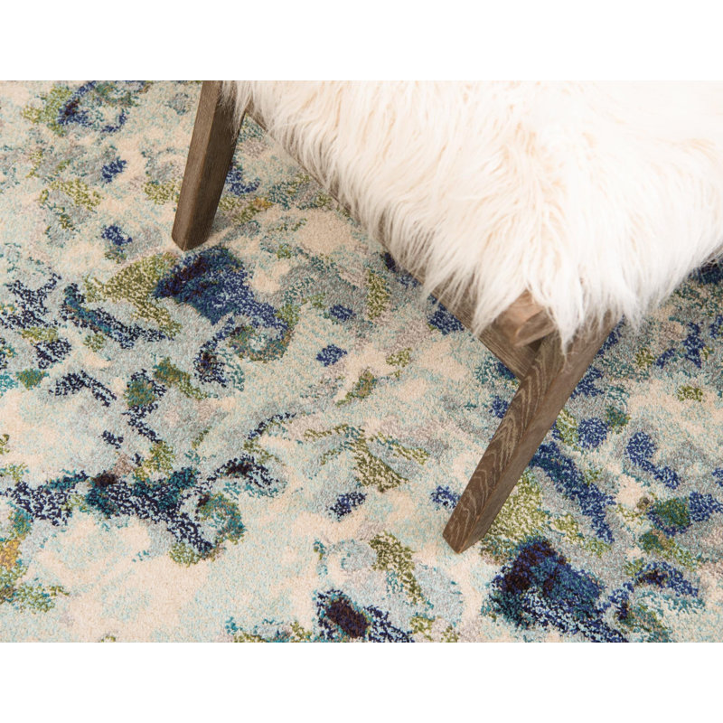 Hashimoto Abstract Light Blue Indoor Area Rug