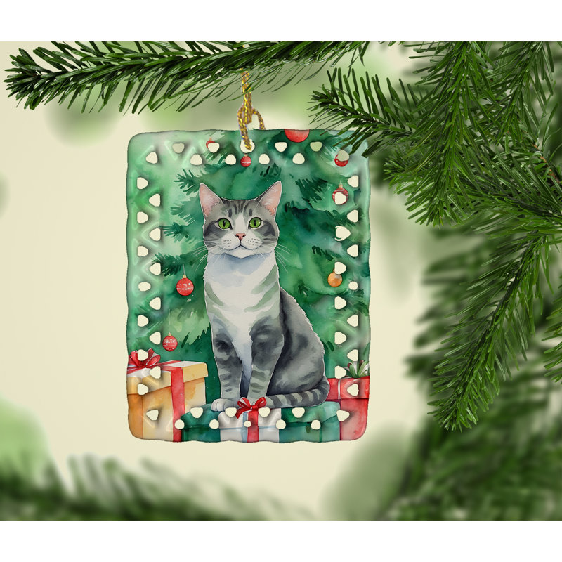 Ornement en porcelaine Ural Rex, Chat Ural Rex 7270