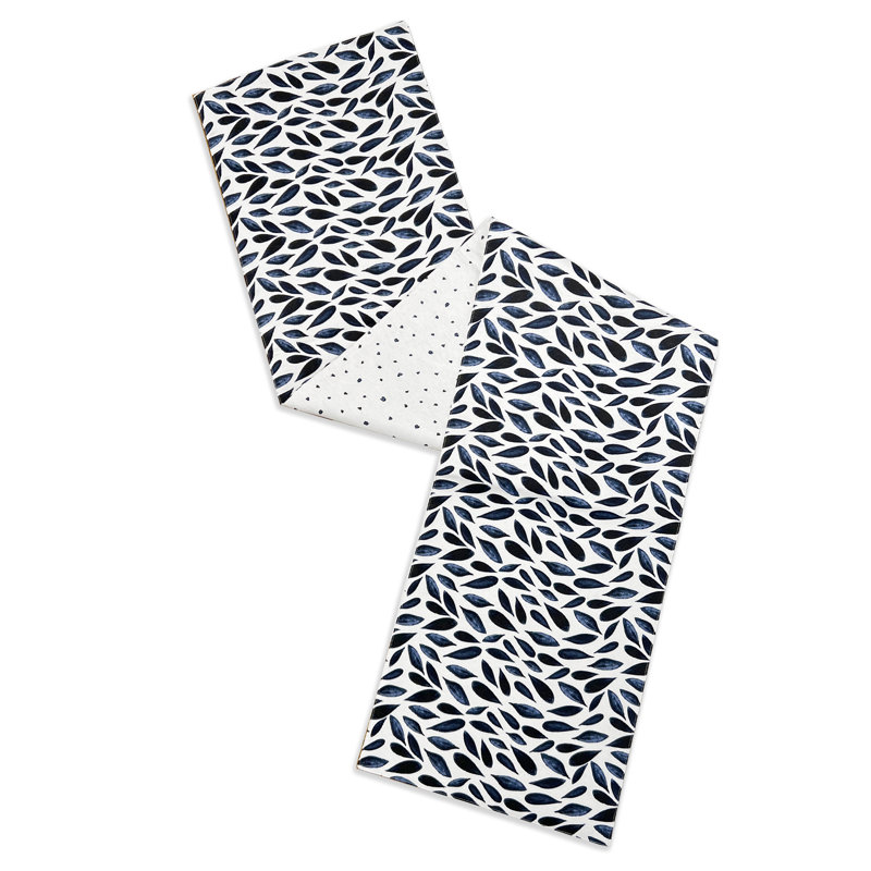Lenox Blue and White Reversible Polyester Table Runner