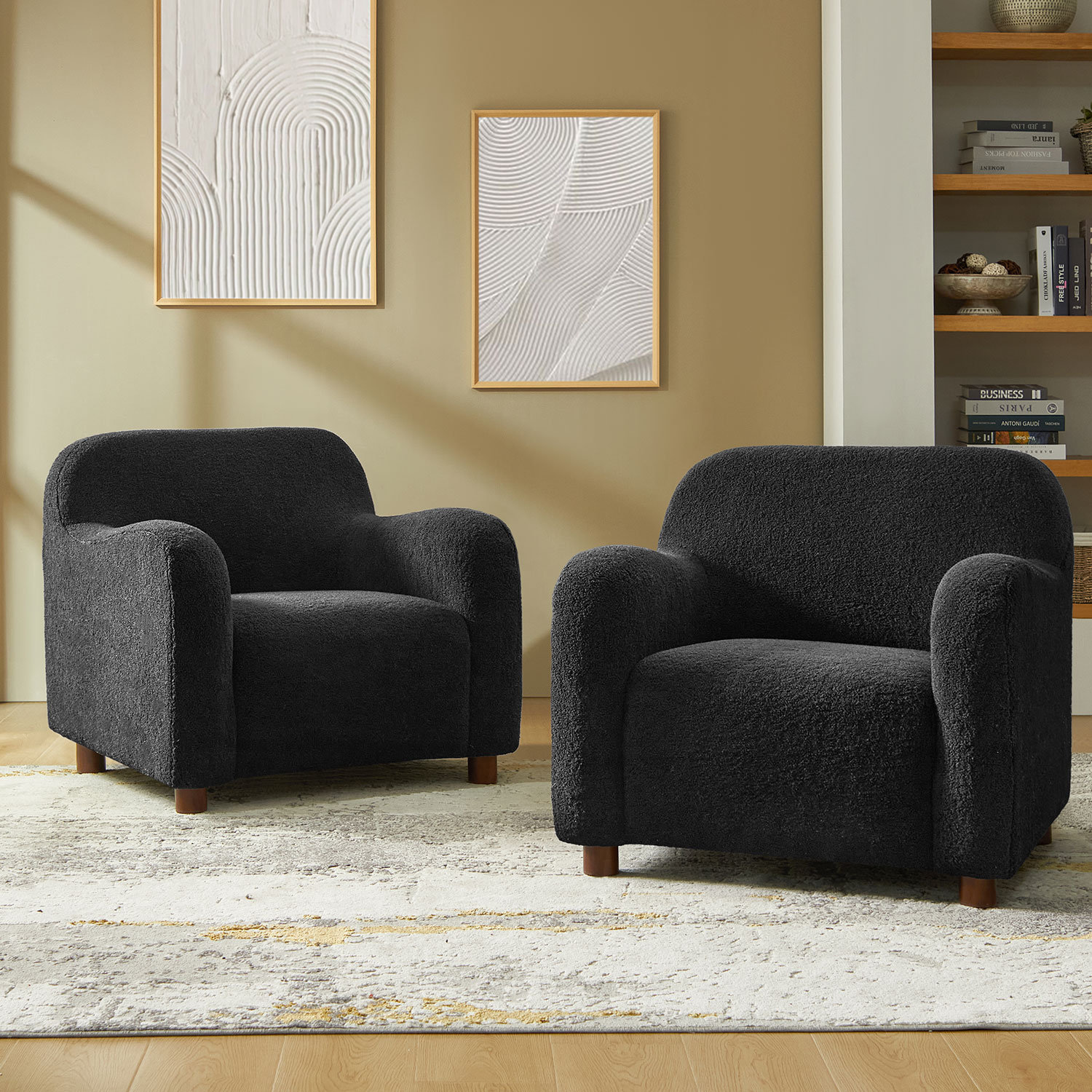 Berken Boulce Armchair, Onyx