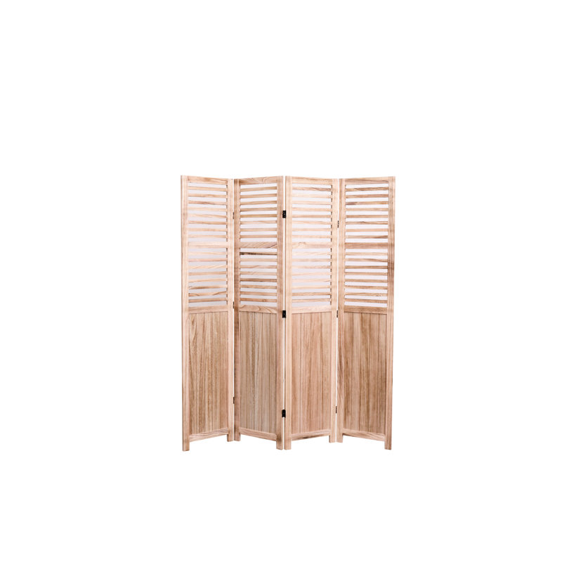 4 Solid Wood Folding Wall Divider, 55.2''w X 65''h, Natural Colour, Metal Hinges For Simple Handling, Enhances Interior Space Partition, Tone, Effortless And Operation, Improves
