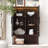 51.2'' Freestanding Lighted Display Cabinet, Glass Door Pantry Cabinet, Curio Cabinet With 4-Tier Adjustable Glass Shelves And Metal Frame, For Livingroom, Kitchen & Office - Brown