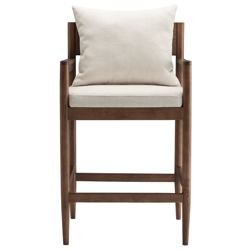 Remington Wood Counter Stool, Salt, Counter Stool (26.5” Seat Height)
