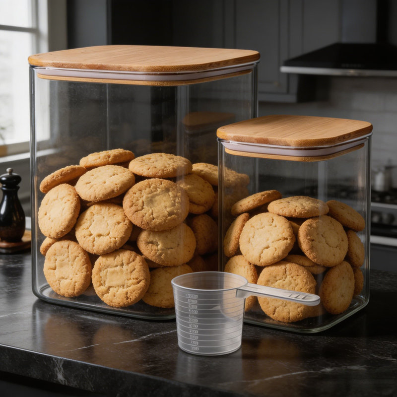 Contenants en verre pour aliments avec des couvercles en bambou hermétiques