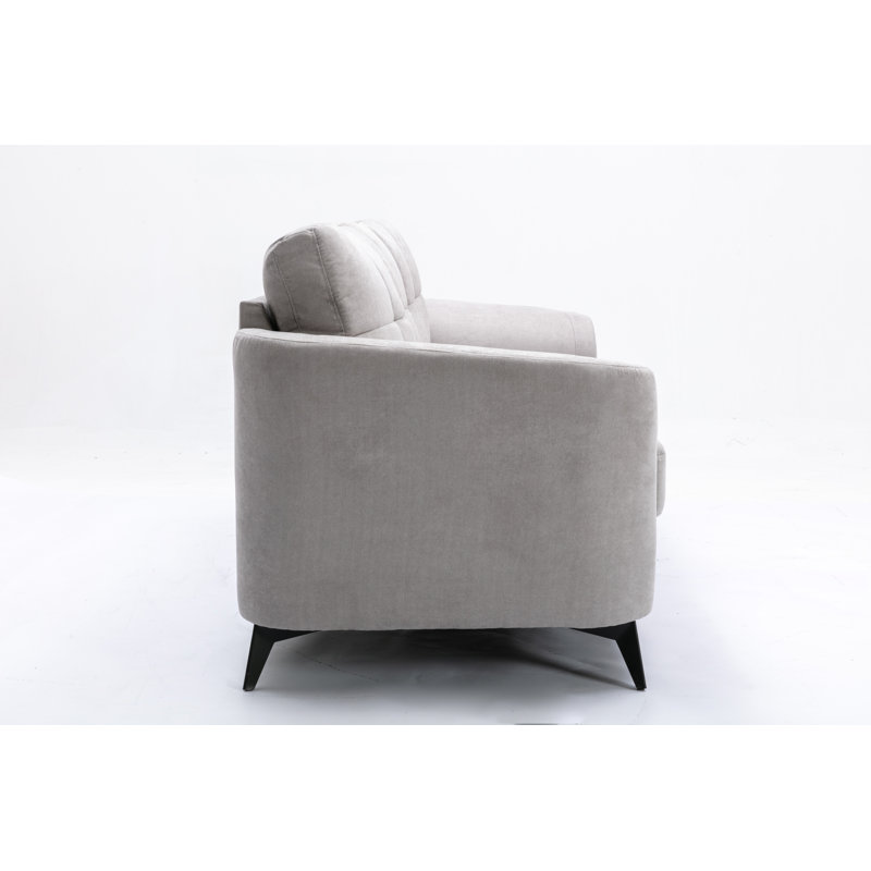 Cheire Upholstered 79'' Sofa, Light Gray Linen