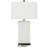 Ceramic Fluted Base White Table Lamp with Drum Shade