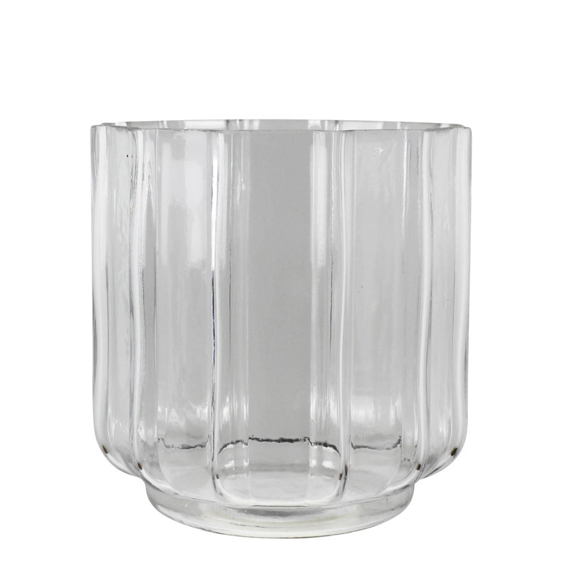 Ribbed Cylinder Vase, Glass - Wide