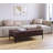 Contemporary Brown Wood Grain Rectangular Coffee Table with 2 Drawers