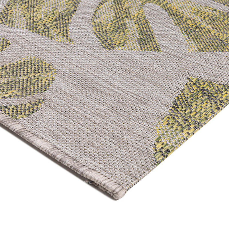 Tapis en polypropylène tissé à la machine rectangulaire en gris / vert Suncica, Rectangle 5 pi 3 po x 7 pi 7 po