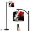 Lampe sur pied arc avec abat-jour réglable abstrait noir blanc rouge peinture éclaboussante lampe sur pied 3 températures de couleur à intensité variable avec poteau pour interrupteur de chambre à coucher