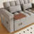 Omorf 65" Upholstered Tufted Convertible Sleeper Sofa with USB Ports & Storage function-792231571