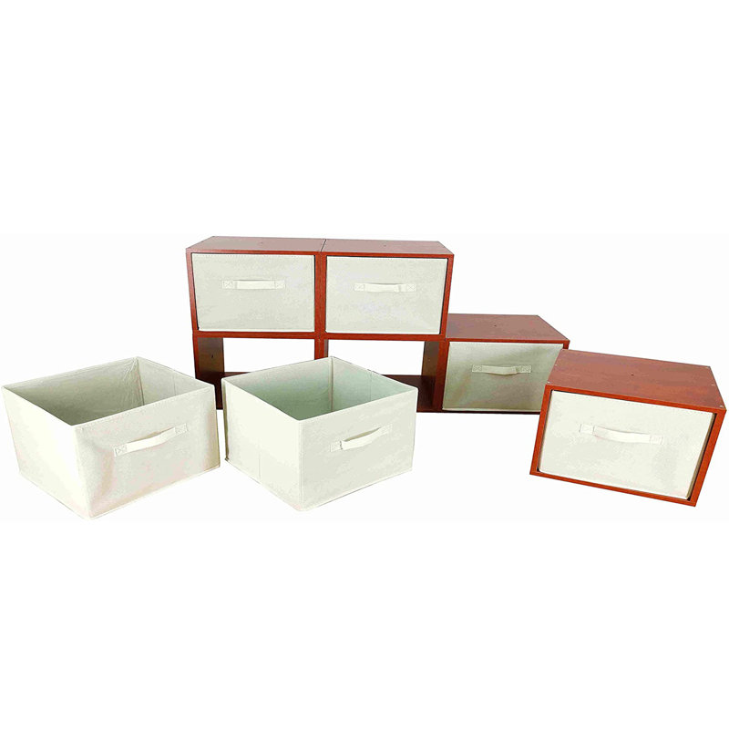 Cubby Hole Storage Bin Modular Wood Blocks With Fabric Bins 6 Set Product Weight 38 Lbs Great for