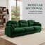 Élégant canapé modulaire vert à trois places modulaire - Tissu chenille doux, confort ergonomique, parfait pour le salon ou la chambre à coucher-309548593