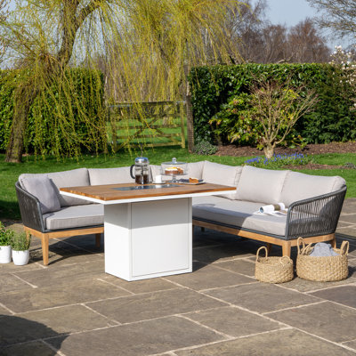 Himanshu Rectangle Douglas Fir Wood Propane Smokeless Fire Pit Table with Hidden Fuel Tank