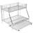 Twin Over Full Bed With Sturdy Steel Frame, Bunk Bed With Twin Size Trundle, Two-Side Ladders, Silver-716022112