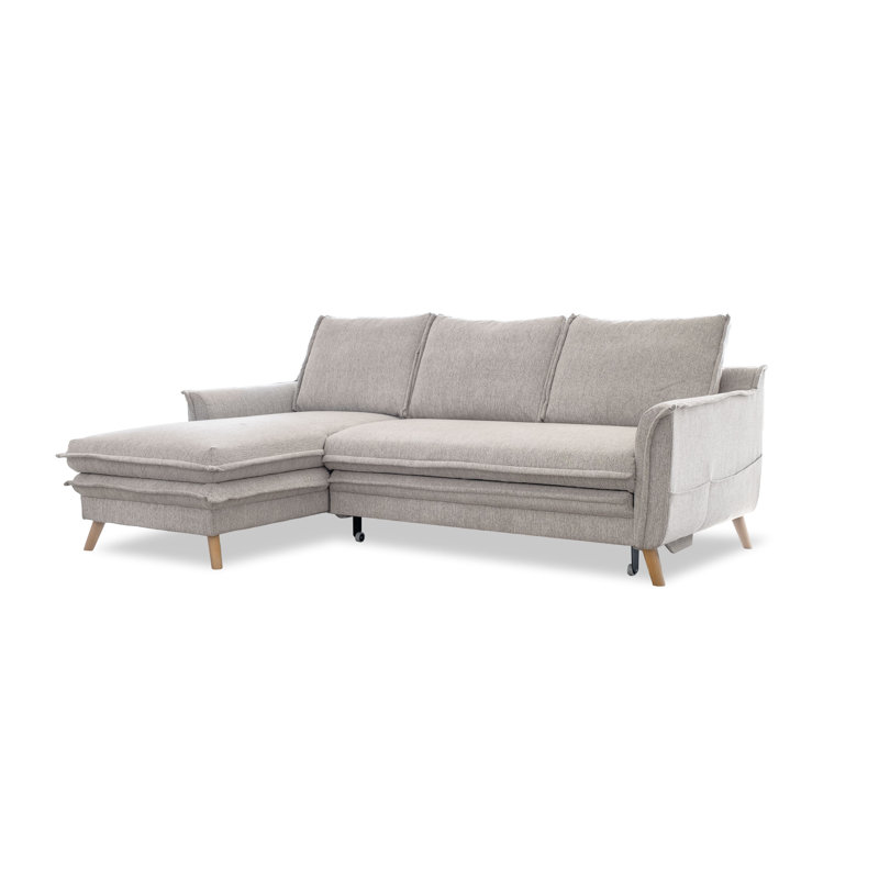 Charming Charlie Limited 4 Seater Sofa Bed, Left facing, Sand Grey