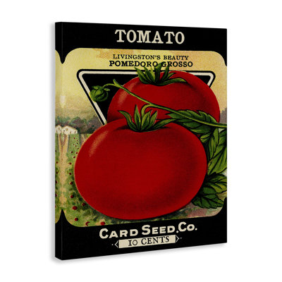 Vintage Gardening Tomato Canvas Wall Art, design by Lil' Rue