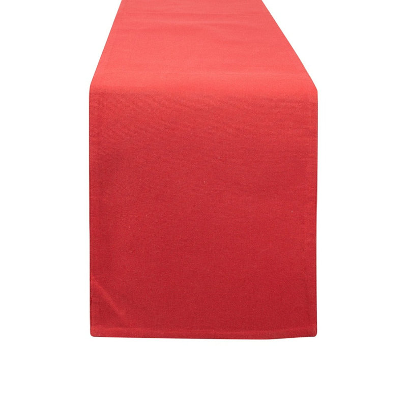 Premium Solid Rectangle Cotton Table Runner, 13" x 54", Red
