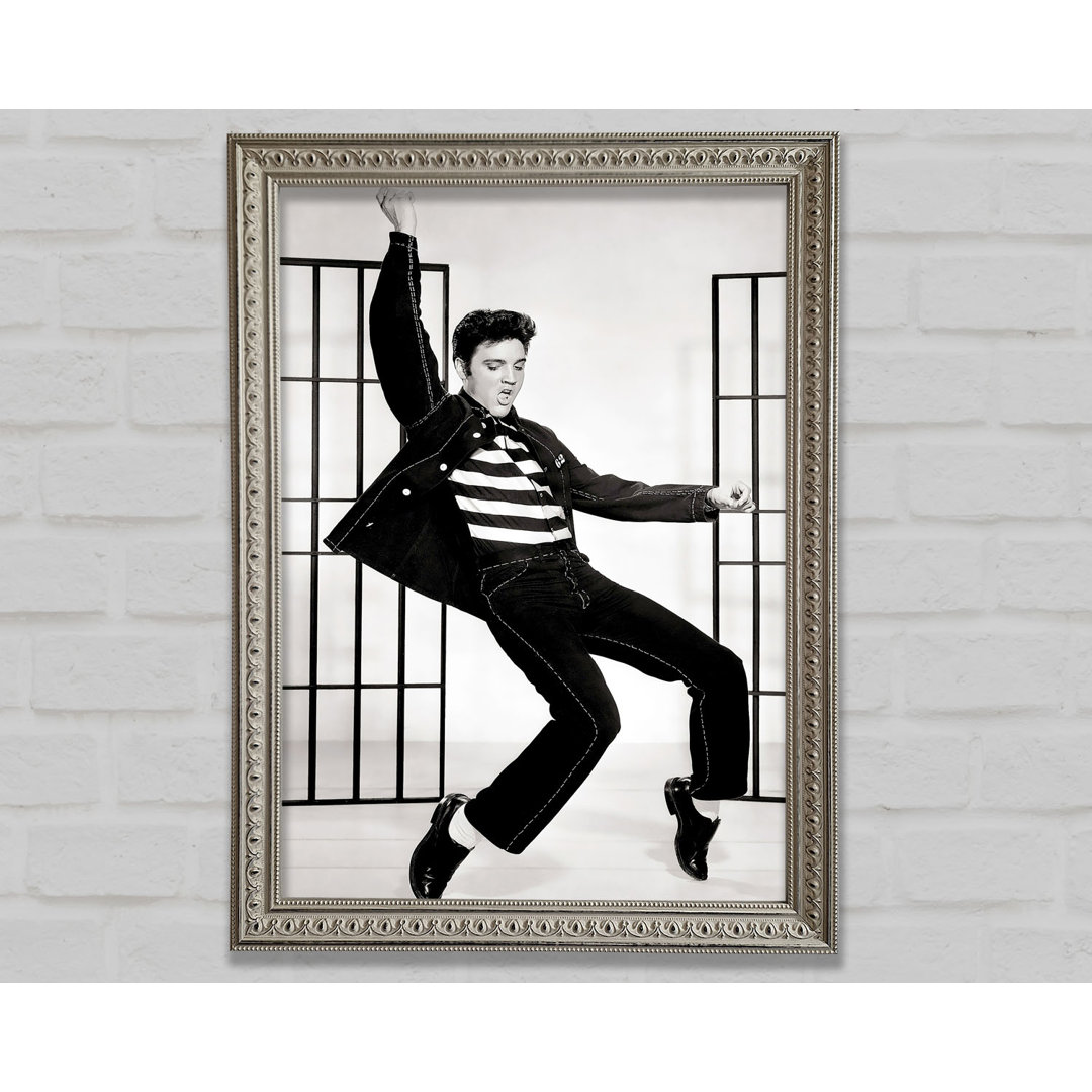 Elvis Jail House Rock B N W - Einzelner Bilderrahmen Kunstdrucke