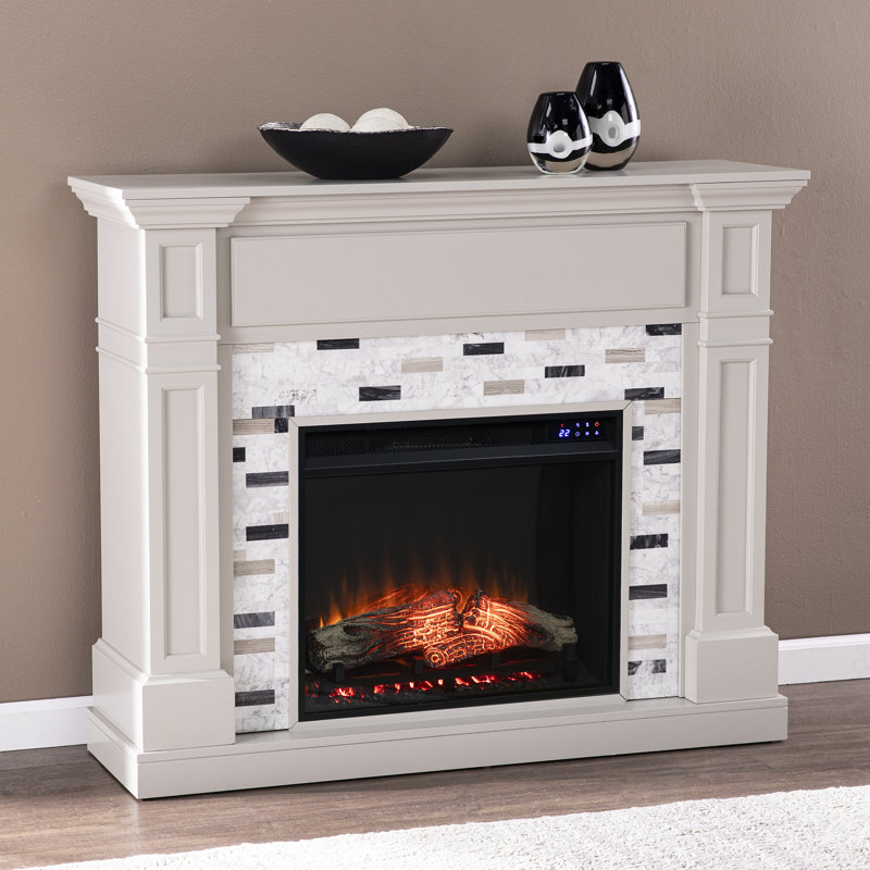 Northdale 48'' W Gray W/ Black, Gray, And White Marble Electric Fireplace