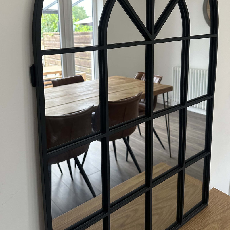 Arch Metal Window Panel Mirror