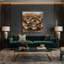 Oiseaux, art mural brun sur toile