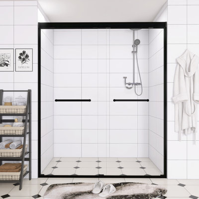 56"-60" Aluminum Frame Double Sliding Shower Door
