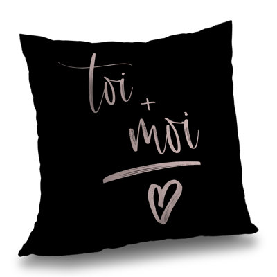 You + me Hygge Pink Poly Twill Throw Pillow – Poly Twill Throw Pillow with Insert, Double-Sided Print