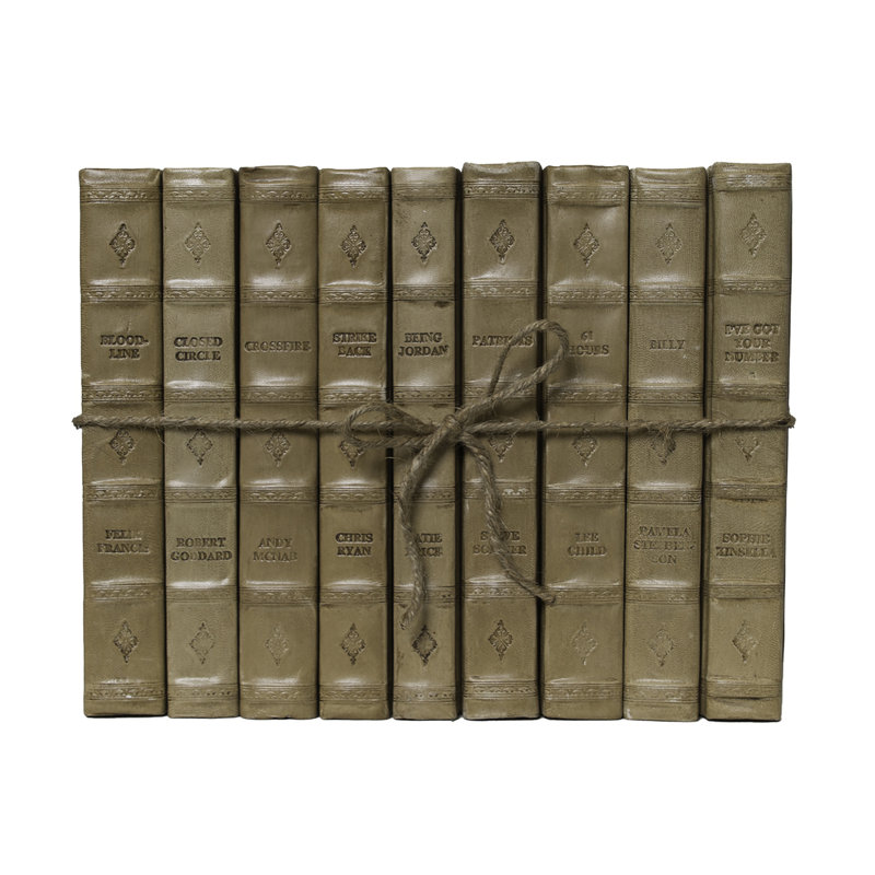 Livres décoratifs - Ensemble de livres en cuir Brindled Rebond - 1 pied de livres bruns