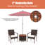 Ensemble de conversation bistro en rotin rouge avec trou pour parasol 3 pièces Red Barrel Studio®