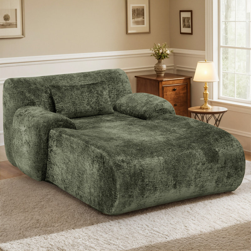 Canapé-lit à compression surdimensionné de 66 po avec coussin lombaire, Vert