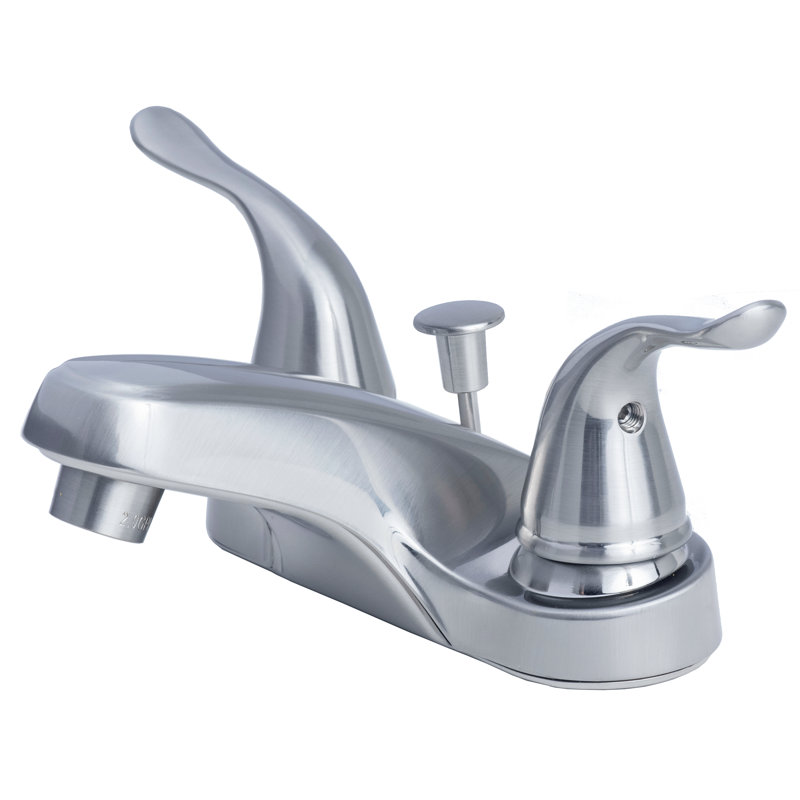 2-handle Bathroom Faucet with Drain Assembly, Brushed Nickel