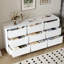 Commode 9 tiroirs pour la chambre à coucher avec tiroirs profonds, commodes en bois à plancher large et commode, commodes longues blanches modernes pour le placard du salon