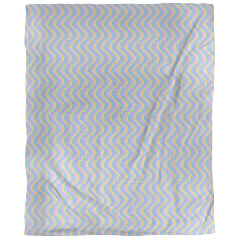 Tissu ondulé, Bleu / Beige, L 54 po x l 36 po, Coton peigné pima
