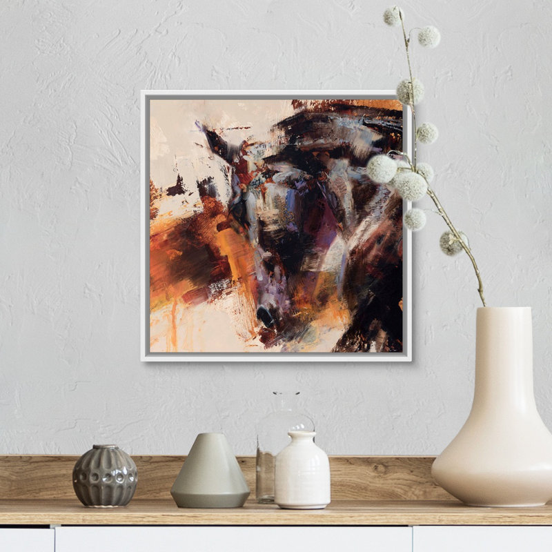 Reproduction d’art sur toile polie Curve par Julie T. Chapman, H 14 po x l 14 po x P 1,75 po, Cadre flottant blanc