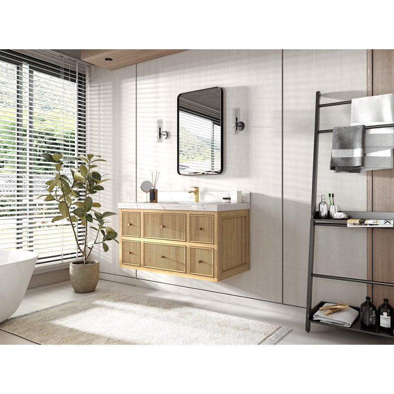 Meuble-lavabo simple 42 po avec plateau en quartz Nekayla
