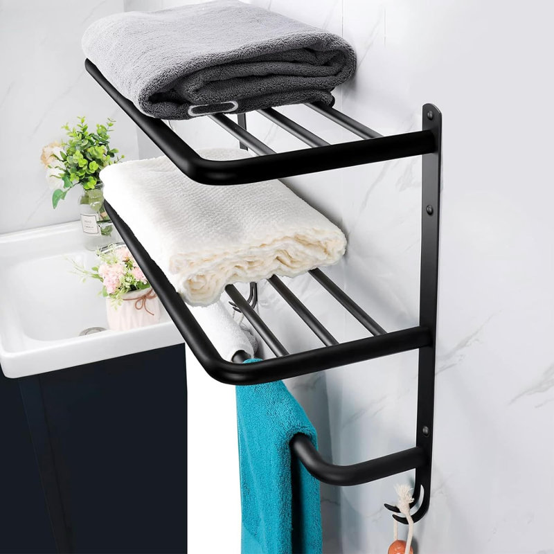 Porte-serviettes mural, H 18,5 po x l 16 po x P 8,8 po